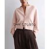 CS Autumn New Women clothes Standard Version Type Wool Blend round Neck Long sleeve Cardigan 1294776