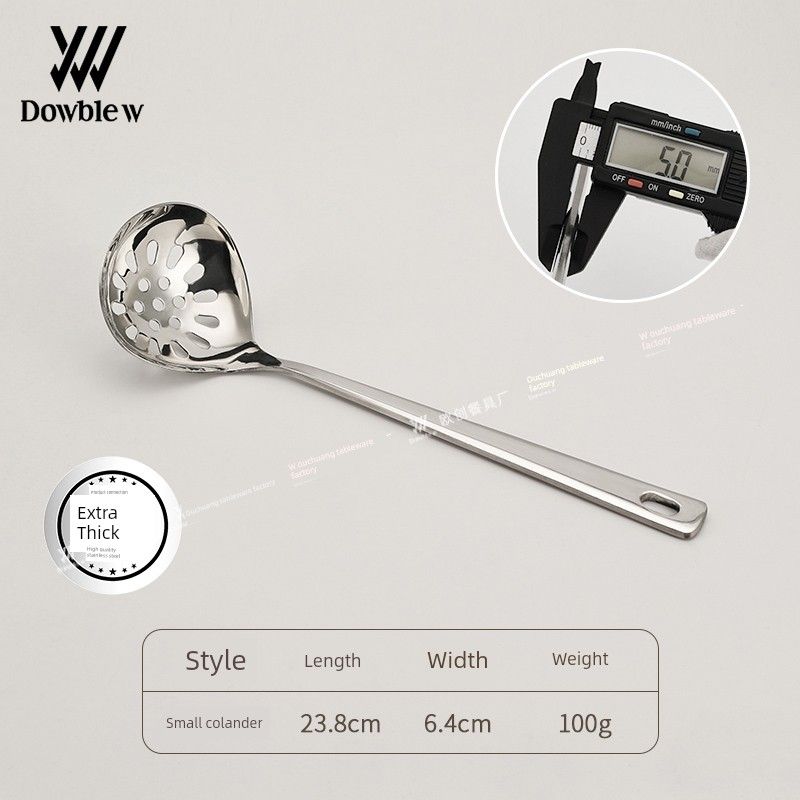

Dowblew Large Household Soup Ladle, Thickened Stainless Steel Hot Pot Spoon, Skimmer, Wholesale for Hotels and Restaurants Extra Thick - Small Skimmer - Silver