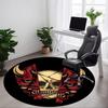 1pc Skull Demon Office Round Area Rug, Under Office Chairs Bedroom Living Room Home Decor, Room Deco, Available In Various Sizes