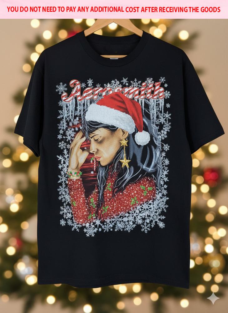 

Hot New Merry Christmas Aerosmith Band Cotton S5XL Shirt BB483 Unisex T-Shirt XXXXL