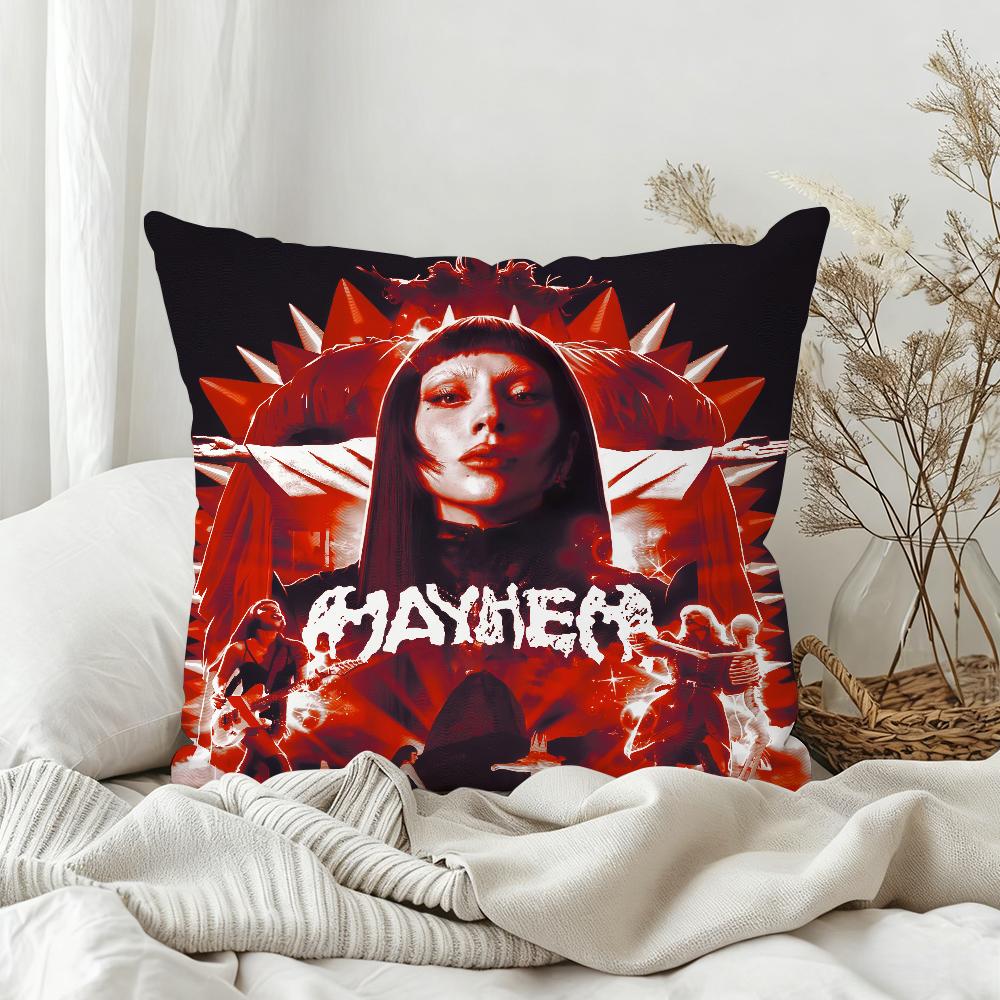 Hot Singer LLady Gaga Mayhem Pillow Case Bedroom Sofa Living Room Backrest Decoration Square Cushion Nap Time