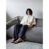 Saendeusaundeu (Unisex) Wide Elastic Waist Pants Navy