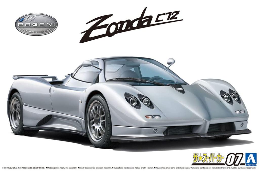 Aoshima Bunka Kyozaisha Řada Supercar Pagani Zonda C12S Plastikový model 1/24 č.7 '00