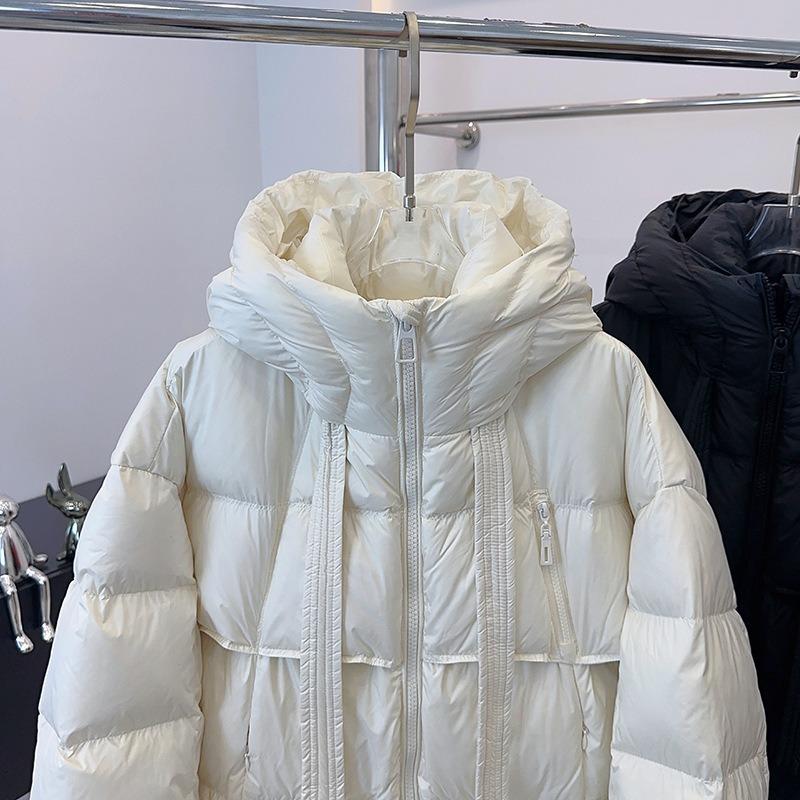 Station down jacket women's medium and long medium and long over knee big quilt thick hooded fashion streamer winter