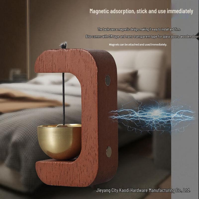 Magnetic Wooden Wind Chime Doorbell - Chinese Style Entrance Decor