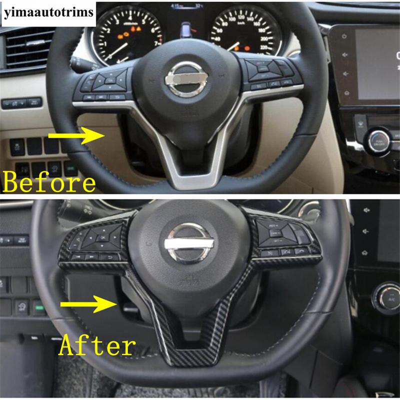 Steering Wheel Button Frame Decor Cover Trim For Nissan X-trail T32 Rogue 2017 -  Red / Carbon Fiber Accessories Interior