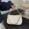 Bow Embroidery Women's Phone Shoulder Bags Thread Design Casual Ladies Underarm Bag Portable Pearl Chain Handbags Purse
