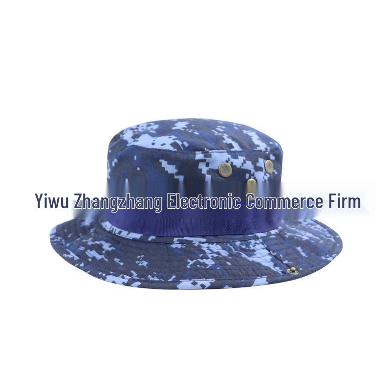 Military Fan Round Brim Camouflage Sun Hat with Python Pattern