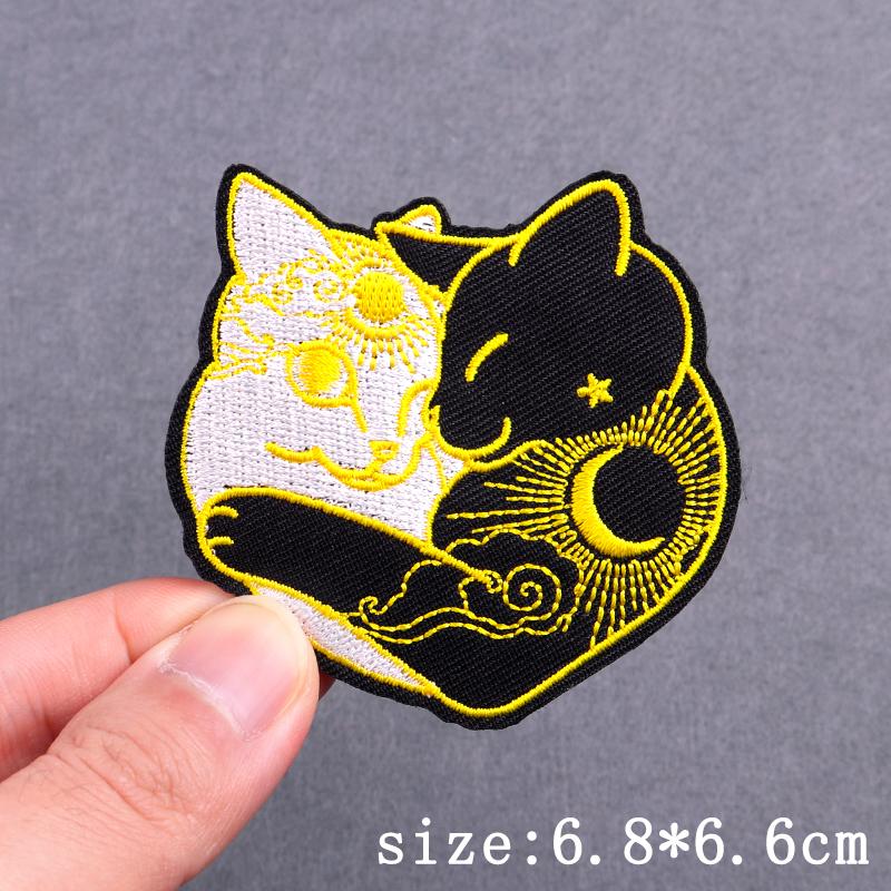 Hip Hop Punk Embroidery Patch Iron On Patches For Clothing Skull Animal Embroidered Patches For Clothes Stripe Badges Stickers
