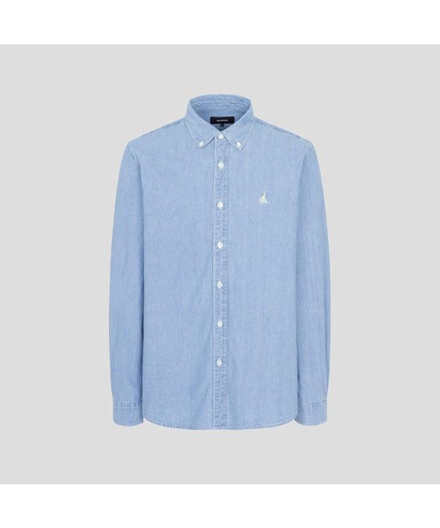 Binpolmen [Essential] Unisex Chambray Denim Shirt Sky Blue