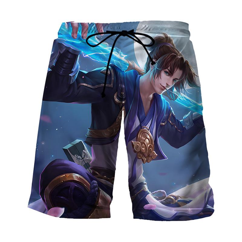 King of Glory Shorts 3D Printed Long Summer Casual Shorts for Primary Secondary School Students Adolescents Shorts Men’s