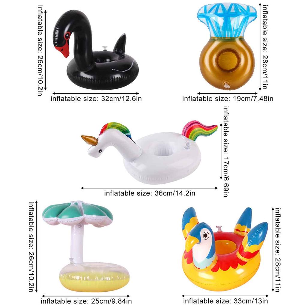 1PC Inflatable Drink Holder Pool Floats Floating Cup Holder PVC Beverage Float for Pool Party Beach Summer Accessories