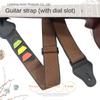 PU Leather Folk Guitar Strap With 3 Guitar Pick Holders Pure Cotton Guitar Strap  Ukulele