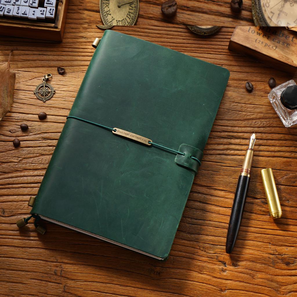 2026 First Layer Cowhide Notebook Genuine Leather Retro Travel Notebook Handmade Loose-leaf Notepad Diary Spot