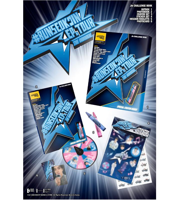 [Vorbestellung] [SET] JIN – ‘#RUNSEOKJIN_EP.TOUR in GOYANG’ Das Original + CHALLENGE BOOK