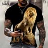 Fashion lion pattern printed men's T-shirt street fashion Harajuku round neck short sleeved plus size comfortable top