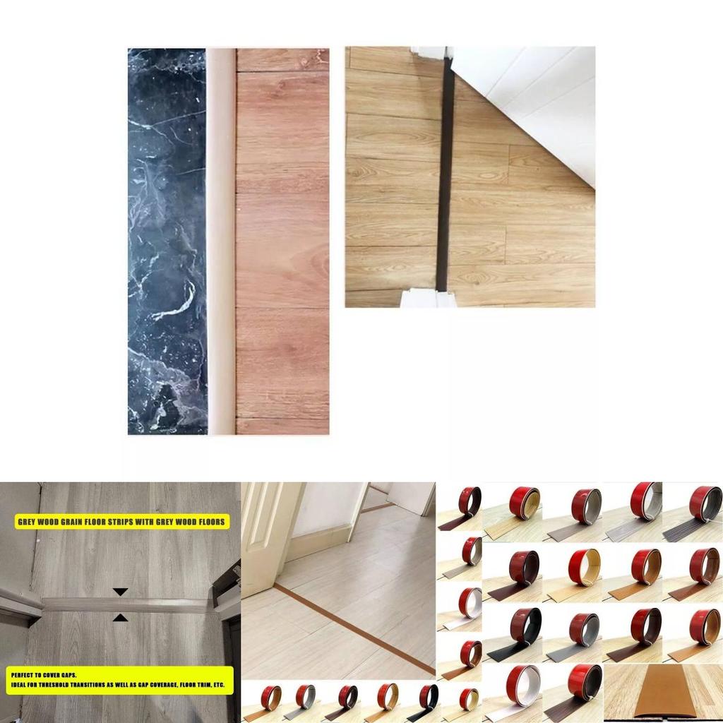 Durable Pvc Transition Strip For Seam Concealment Self Adhesive Design For Modern Home Decor In Bathrooms Living Rooms And Sports Areas