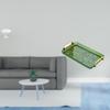 Miniature Dollhouse Round Table with Handle for Pretend Life Garden Play House Jewelry Storage Tray