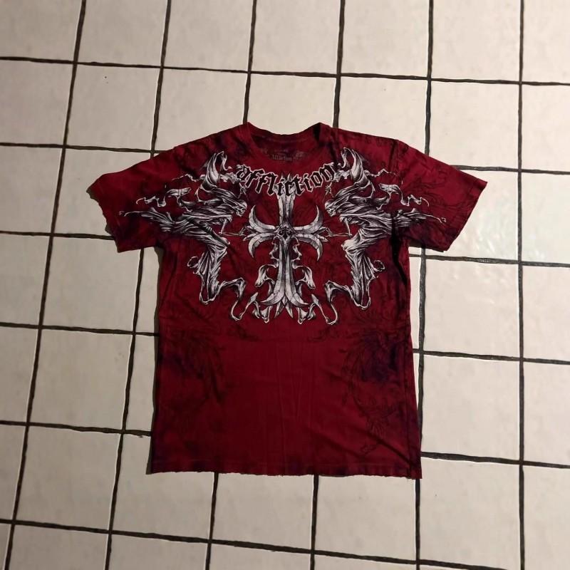 Mens Trendy Short Sleeve T-Shirt With 3D Digital Wing Print Breathable Quick-Dry Cotton Blend Slim Fit Casual Wear