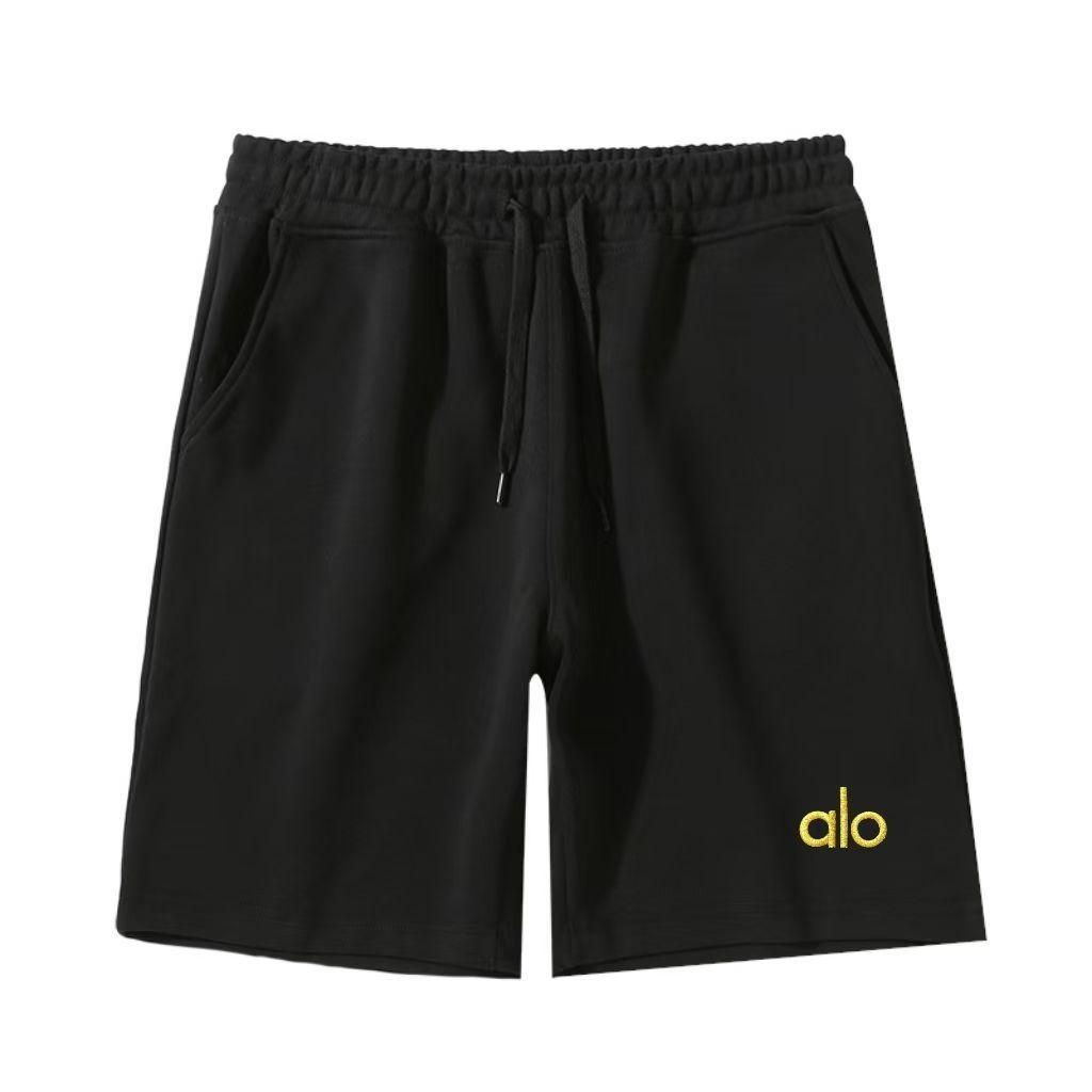 Sports casual fashion embroidered shorts 2026 summer men s and women s versatile solid color shorts M 100-115 чёрный