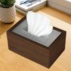 Wood Tissue Box Convenient Stylish Napkin Dispenser for Home Tabletop Office with Grid