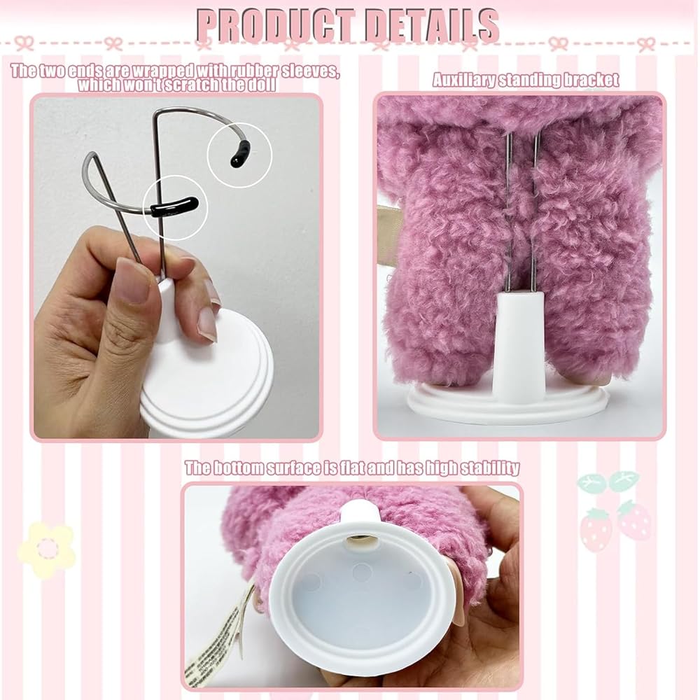 Ruokey Doll Accessories Set 15cm/17cm Plush Costume Outfit for Labubu Dolls White