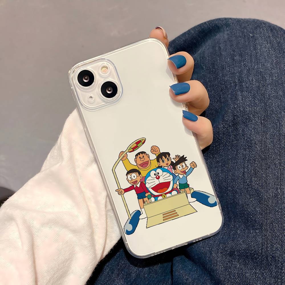 Custodia per Telefono Carina D-Doraemon per iPhone 17 16 15 14 13 12 11 Pro Max 13 12 Antiurto Morbida Trasparente Coque