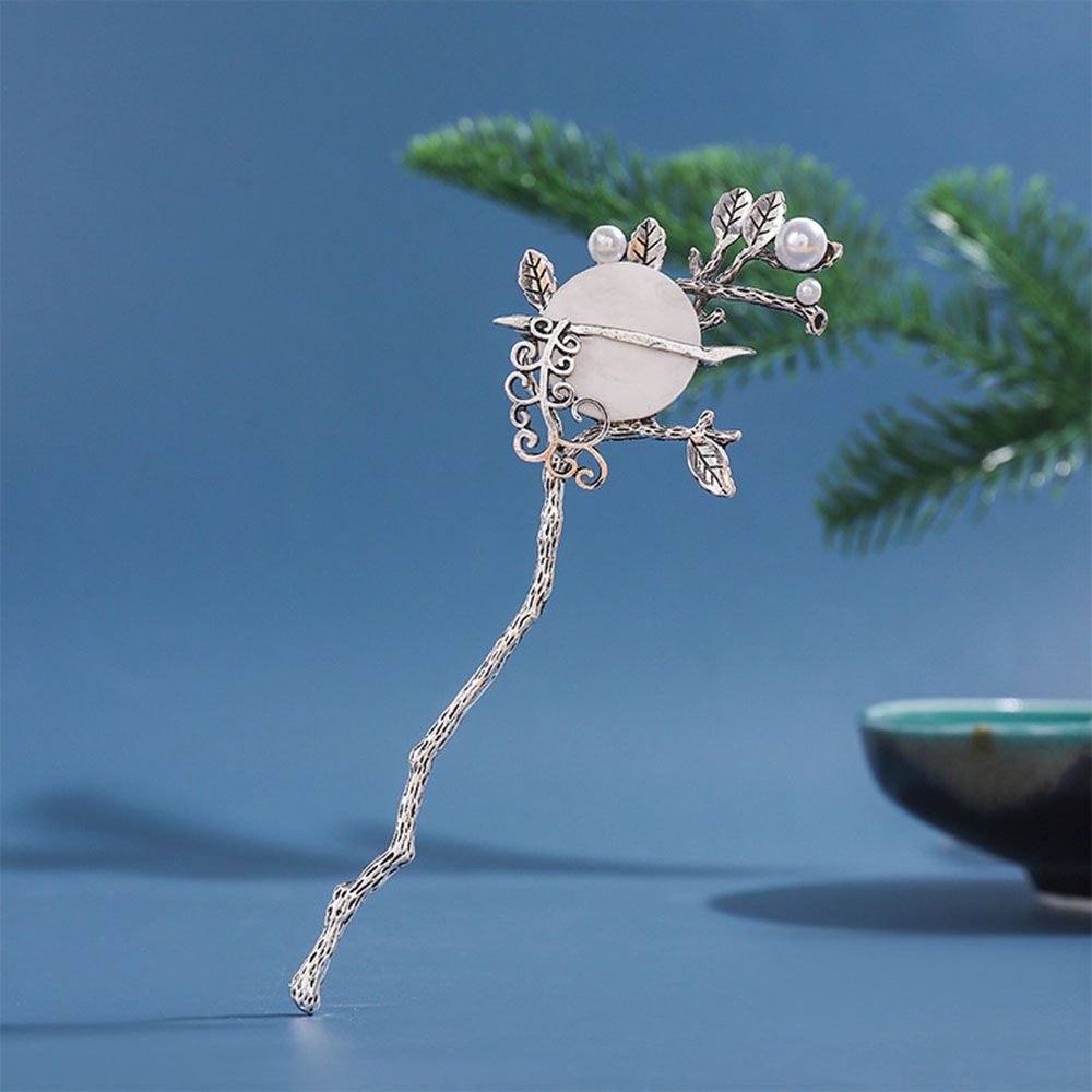 Style Hanfu Headwear Hair Disk Hair Accessories Women Hair Fork Moon Hair Stick Pearl Hairpins