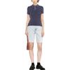 Polo Ralph Lauren SS23 Solid Logo Textured Print Short Sleeve Polo Shirt Women Tops Blue 211891579-002