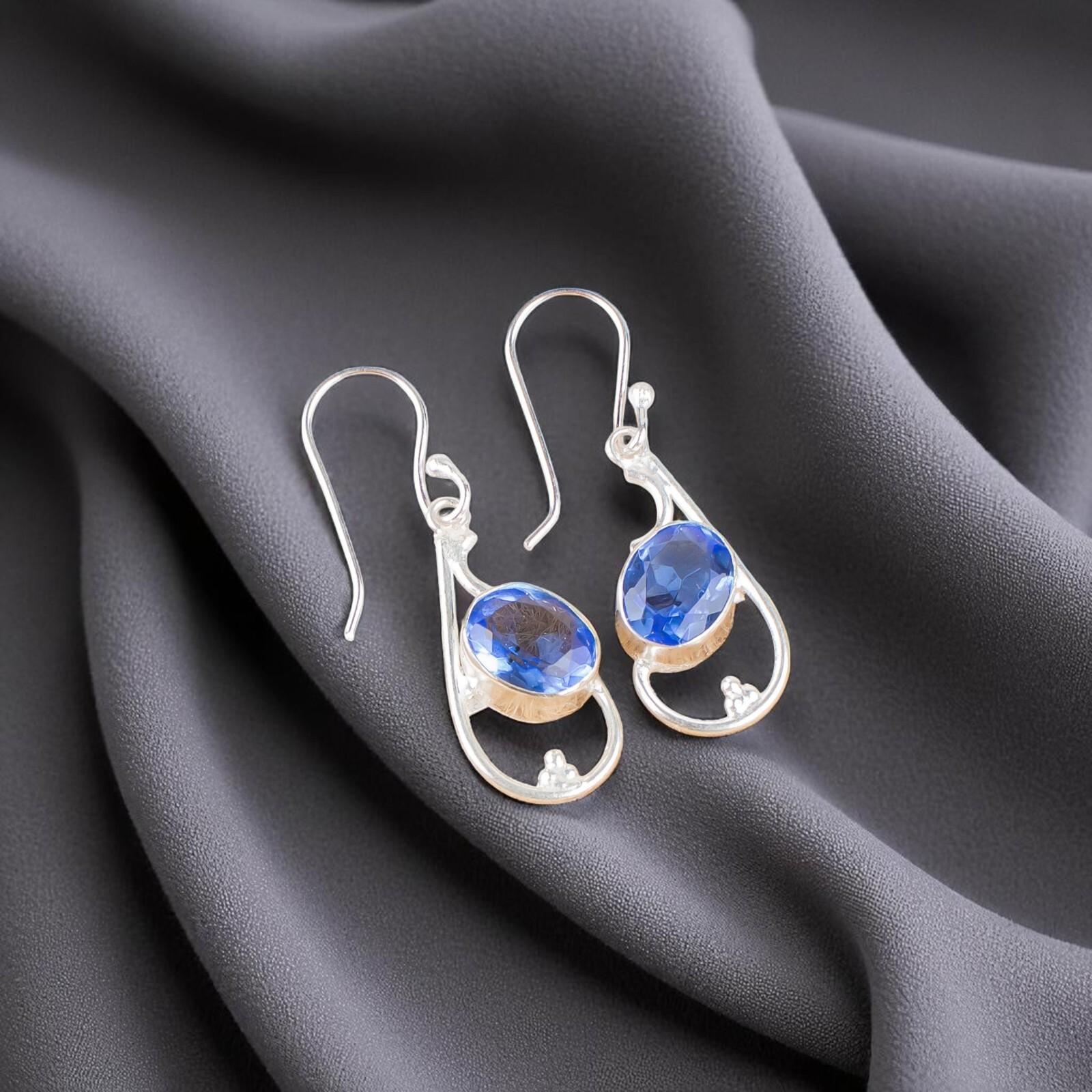 

Танзанит Драгоценный Камень 925 Стерлинговое Серебро Ювелирные Изделия Ручной Работы Женские Серьги 1.60 EE-49-8