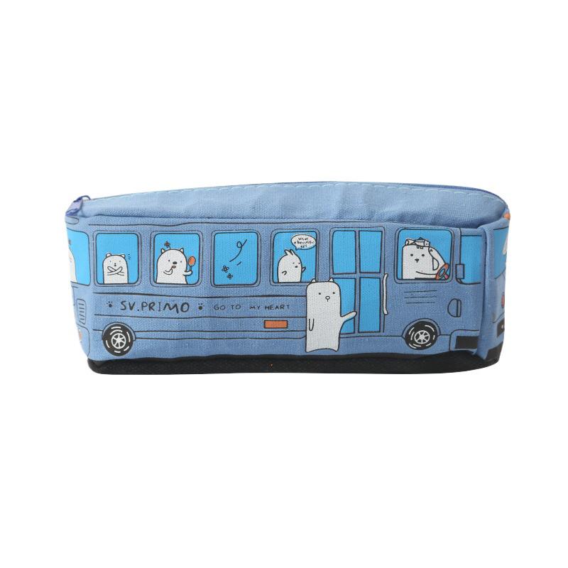 Kreslený autobus Velkokapacitní pouzdro na tužky - Školní pouzdro na psací potřeby