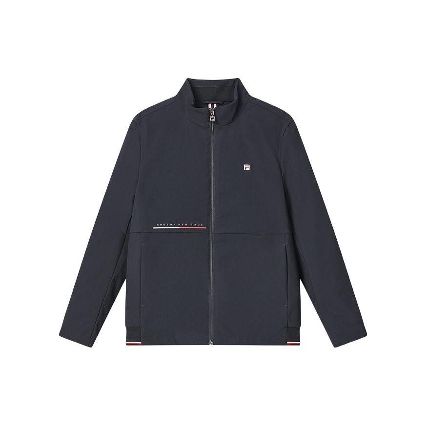 Fila Solid Color Zip Stand Collar Casual Sports Cotton Jacket Men Jackets Legendary-Blue F11M411901F-NV