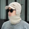 New velvet warm ear bag knitted cap men's autumn and winter cycling sports cold-proof wool scarf cover