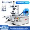 ZONESUN ZS-TB101 Tabletop Single Double Side Round Bottle Labeling Machine Slideway Automatic Feeders Label Sticker Machine