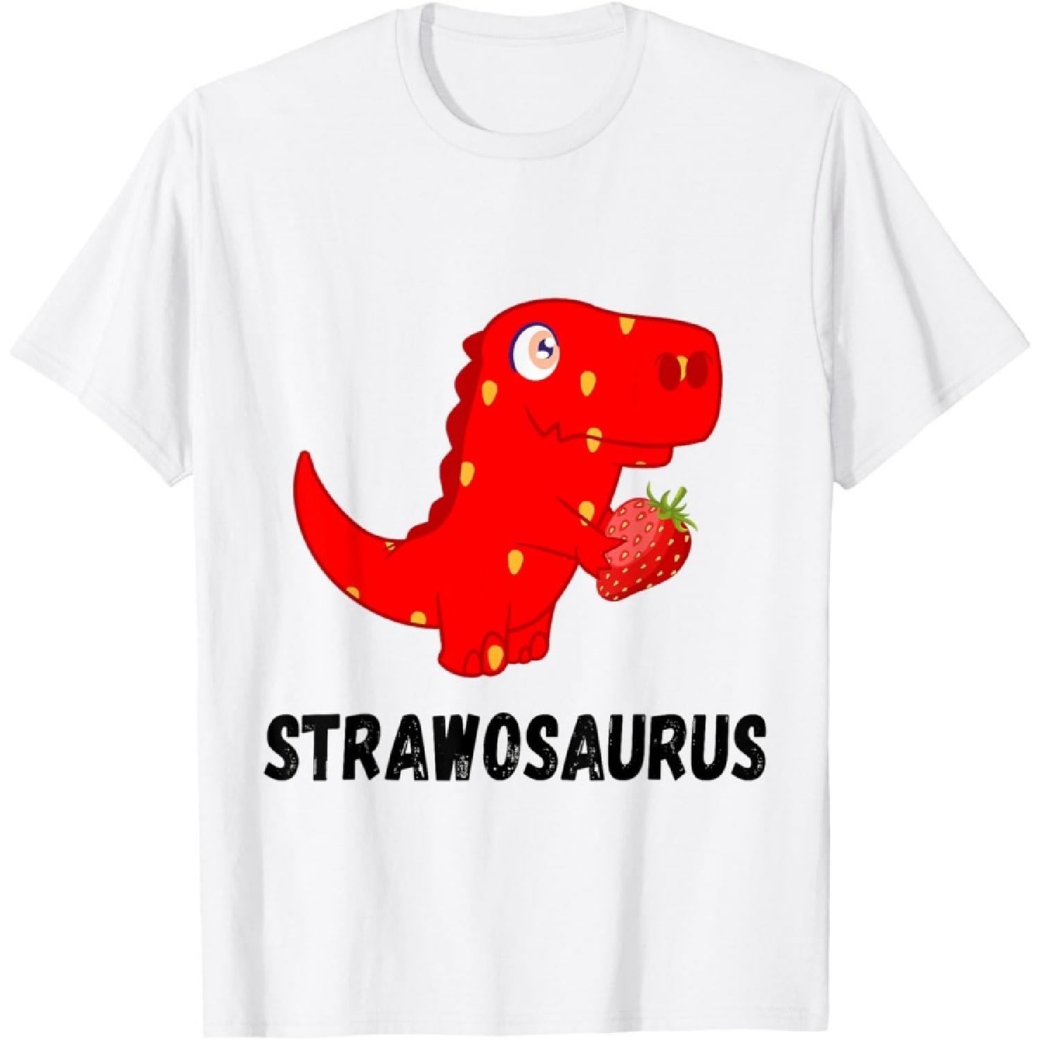 

Sweet Strawberries Summer Fruit T-Rex Dinosaur Strawberry T-Shirt for Men Women Girls Kids XXXXXL білий