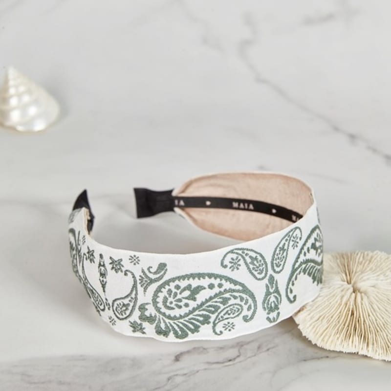 

MAIA Paisley Hairband - Plain Khaki Minja-hyung khaki