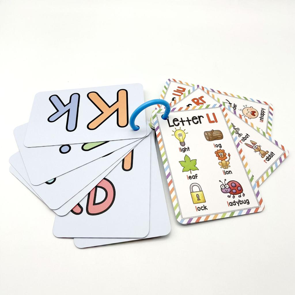Non-Toxic 1/2Pcs English 26 Letters Alphabet Phonics Pocket Flash Cards Early Educational Learning English Word Toys