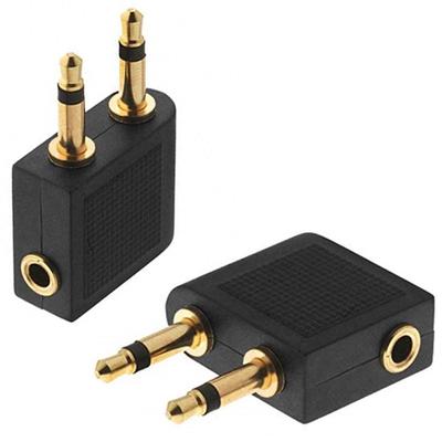 Adaptadores de Vuelo para Auriculares de Aerolínea de Avión Enchufe Jack de 3.5 mm Convertir