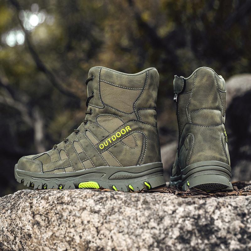 Autumn and Winter New High-top Combat Training Boots Men's Desert Land Boots Tactical Shoes Outdoor Hiking Shoes