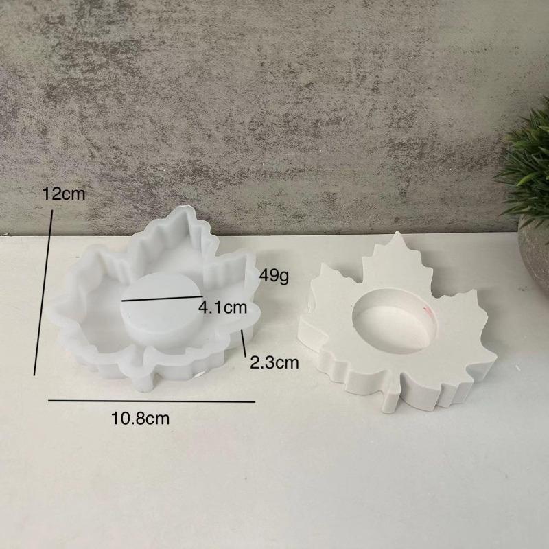 Maple Leaf Candle Holder Decoration Silicone Mold Maple Leaf Gypsum Decoration Mold Tea Lamp Candle Holder Drip Glue Leaf Mold