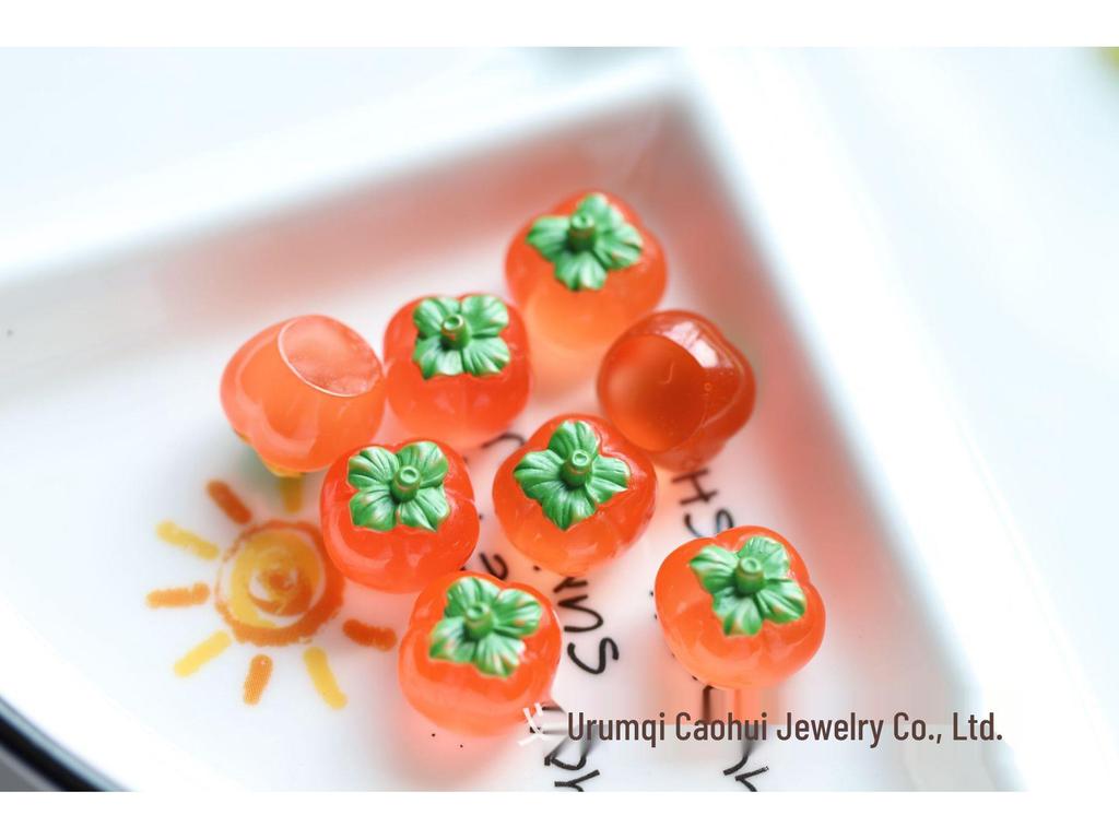 3D Transparent Fruit Resin Jewelry: Peach, Avocado & Strawberry Hair Tie Accessories for Kids