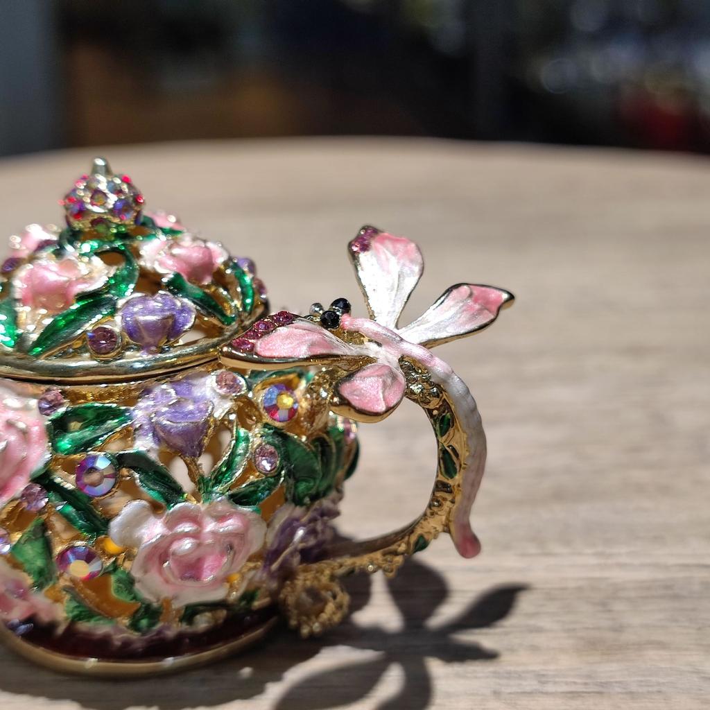 Chińskie Retro Pastoralny Styl Emaliowane Pudełko na Biżuterię Rękodzieło Dekoracja Domu Czajnik Mała Ozdoba Pudełko na Biżuterię