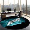 Formula 1 (55) Round Office Rug Decorative Floor Rug for Office Bedroom Living Room and Home Space