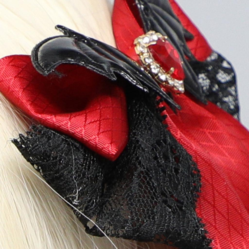 2000s Hair Clip for Halloween Punk Wing Lace Bowknot Hair Clip Nonslip Barrettes Hair Holder Cosplay Party Hair Decors