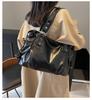 European & American Retro Solid Color PU Large Capacity Soft Leather Shoulder Tote