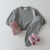 Spring & Autumn Kids' Casual Letter Sweater Set: Comfortable Round Neck Two-Piece for Boys & Girls