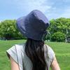 Japanese Retro Plaid Windproof Fisherman'S Hat Children Summer Sun Protection Big Brim Sun Hat Showing Washbasin Hat