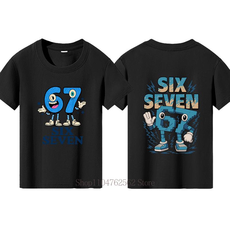 Six Seven Teenager Tshirts Summer Boys Girls Casual Fashion Colorful Short Sleeve Tops ONeck Children Tees Funny Kids Tshirts