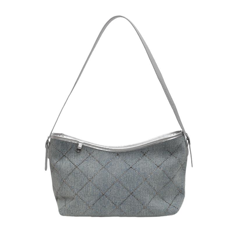 

Large capacity bag women s new fashion denim shoulder armpit bag commuting to work portable tote bag