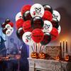 Palloncini in Lattice di Halloween da 12 Pollici Bianco Nero Occhi Insanguinati Teschio Decorazioni per Feste Horror Set di Palloncini per Celebrazioni Festival
